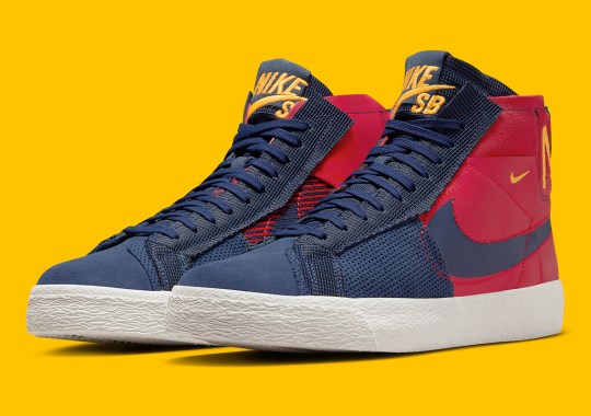Nike SB's Deconstructed Blazer Mid Appears In A Navy And Red Colorway