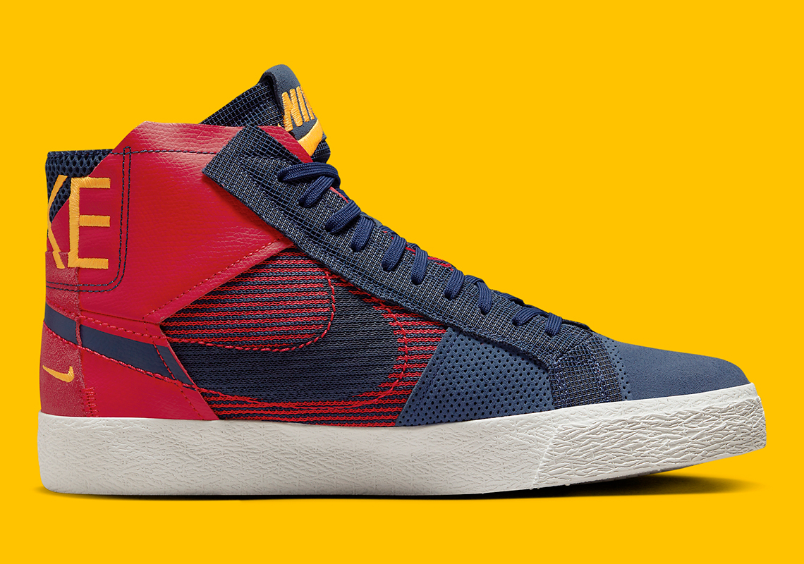 Nike Sb Blazer Mid Navy Red Yellow Fd5113 600 7