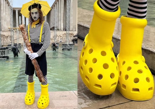 MSCHF And Crocs Unveil Their Big Yellow Collaboration At Paris Fashion Week