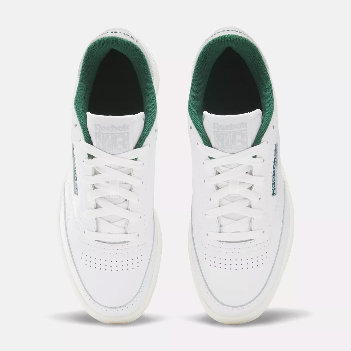 Reebok club c 85 trainers in white & green