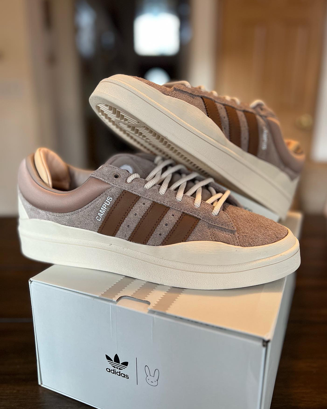 The Adidas X BAD BUNNY CAMPUS Chalky Brown Available Today  @waltersclothing