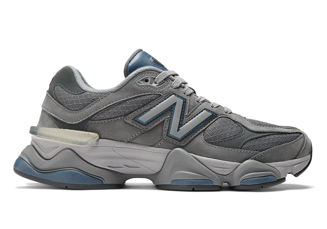 Navy And Burgundy Accents Contrast This Grayscale New Balance 9060