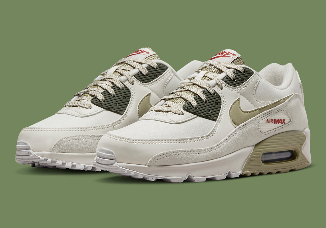 Olive Accents And Ripstop Cover The Nike Air Max 90