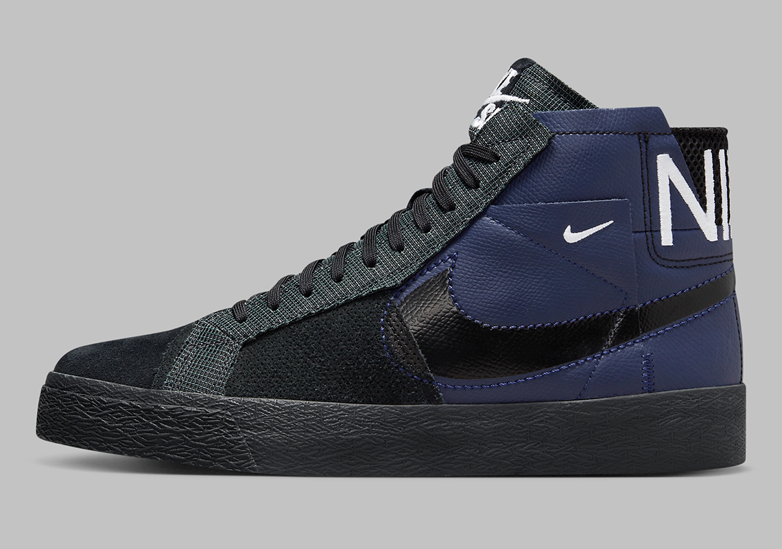 Another “Deconstructed” paint nike sb skateboarding university basketball shoes Mid Appears In Black And Navy Colors