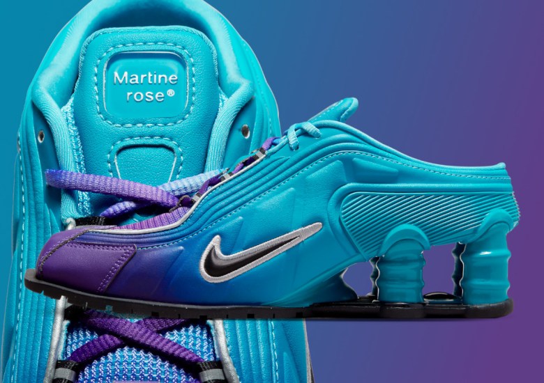 The Martine Rose x Nike Shox MR4 Gets Submerged In Scuba Blue