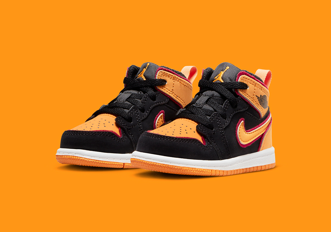 Jordan Kids Air Jordan 1 Mid quot;Vivid Orangequot; sneakers