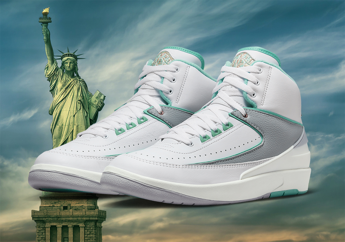 The Air Jordan 2 "Crystal Mint" Exudes The Majestic Statue Of Liberty In New York