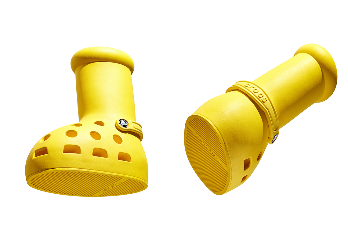 MSCHF x Crocs Big Red Boot (Yellow) Release Date | SneakerNews.com