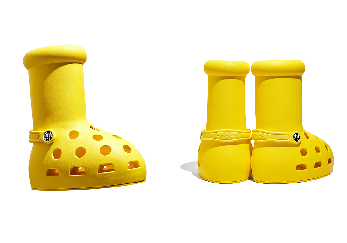 MSCHF x Crocs Big Red Boot (Yellow) Release Date | SneakerNews.com