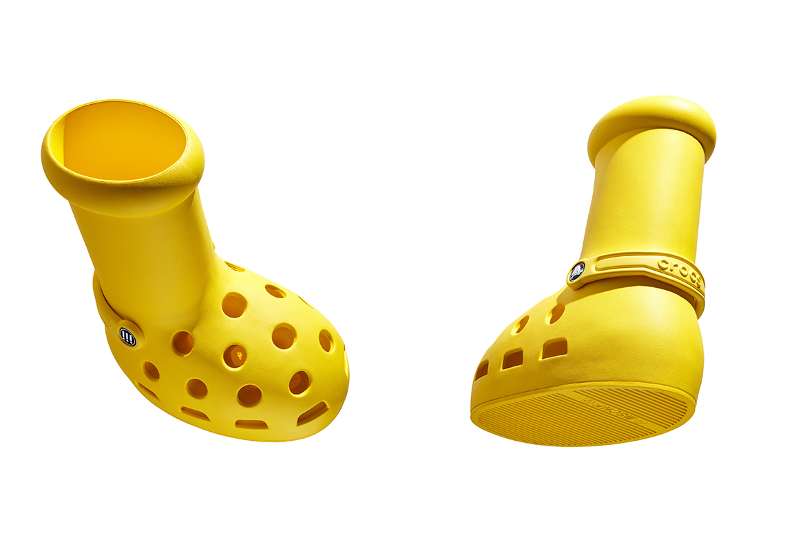 MSCHF x Crocs Big Red Boot (Yellow) Release Date | SneakerNews.com