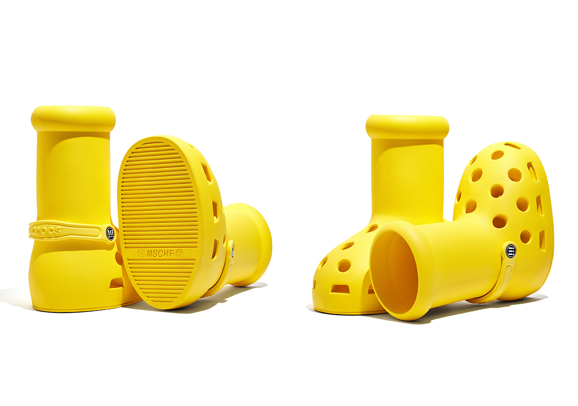 MSCHF x Crocs Big Red Boot (Yellow) Release Date | SneakerNews.com