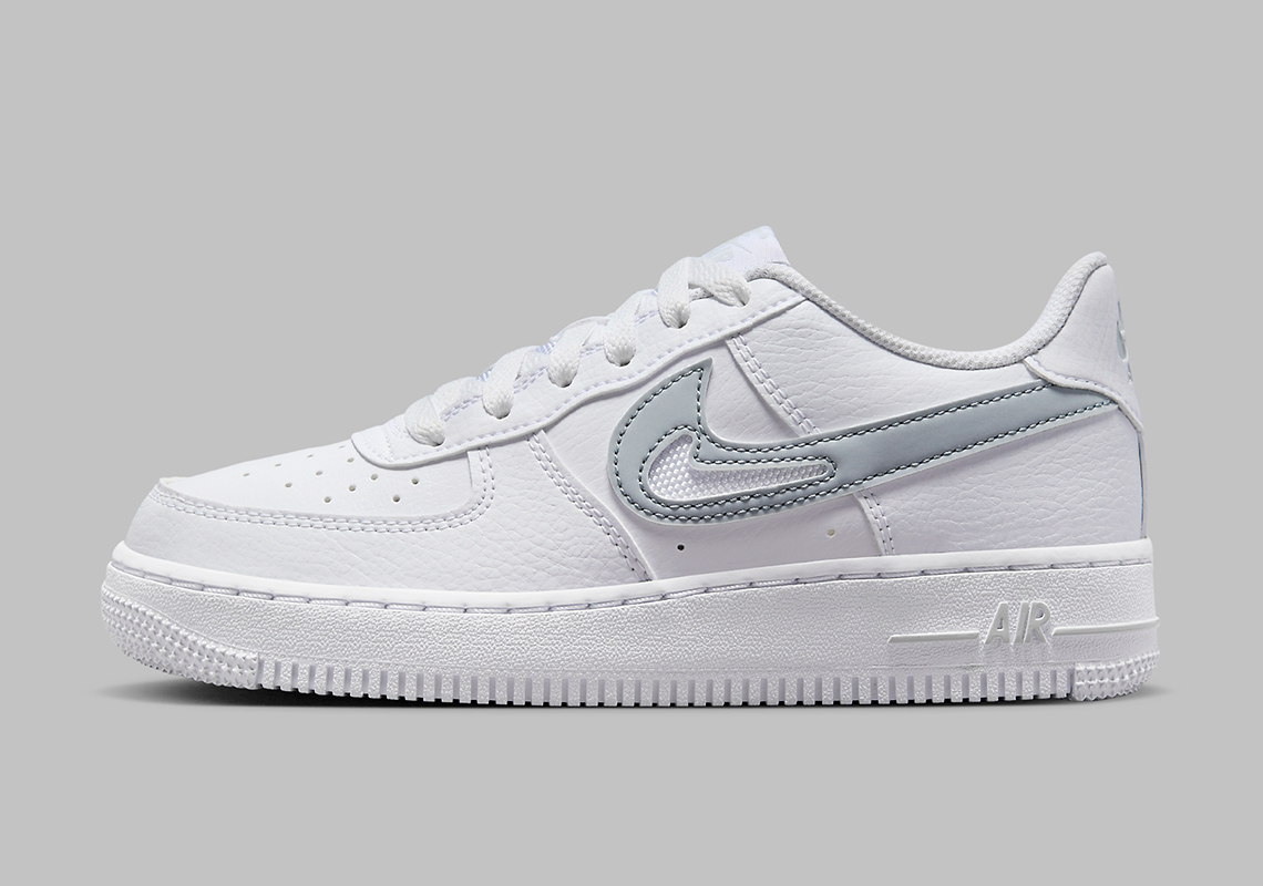Nike Air Force 1 Low Cut Out Swoosh Grey Fq2413 100 4