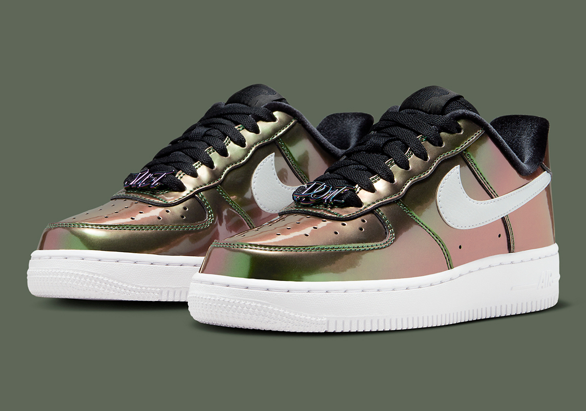 Iridescent Uppers And Upside Down Logos Take Over This Nike Air Force 1 Low