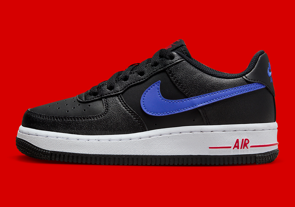 Nike Air Force 1 Low Next Nature Gs Black Red Royal Fv0367 001 2
