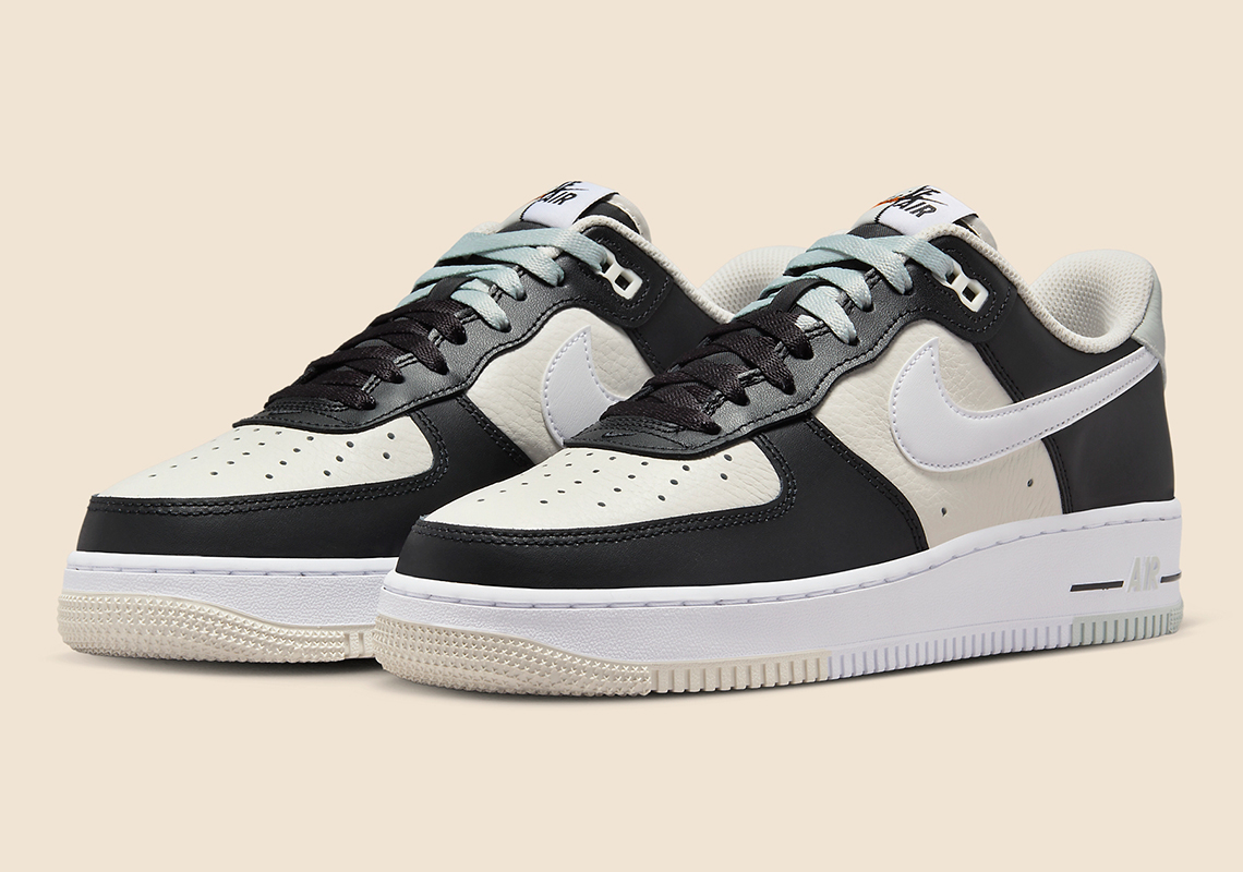 “Coconut Milk” And Black Contrast The Latest Nike Air Force 1 Low Remix