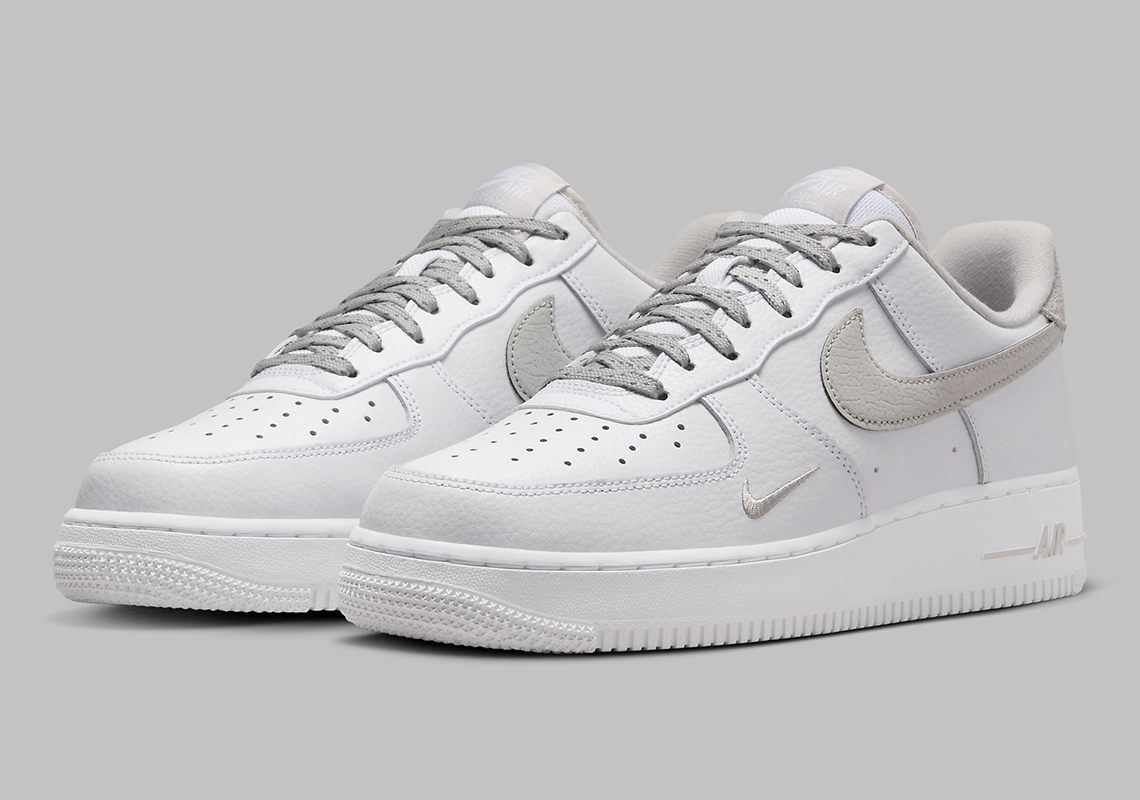 Nike Adds Reflective Checks to this White and Grey Air Force 1 Low