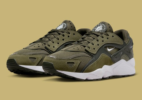 The retro Nike Air Huarache Runner Adds An Olive Colorway To Its Wardrobe