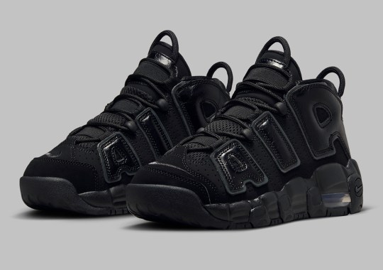 The “Triple-Black” GS Pack Adds The Nike Air More Uptempo