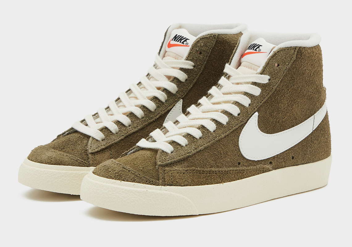 Olive-Colored Suede Takes Over The Nike Blazer Mid ’77