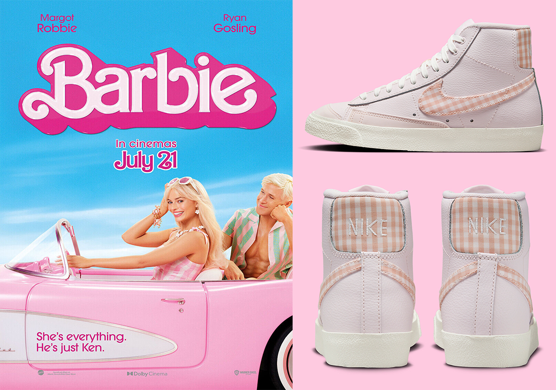 Nike Blazer Mid 77 Pink Gingham Plaid Fd9163 600 Barbie