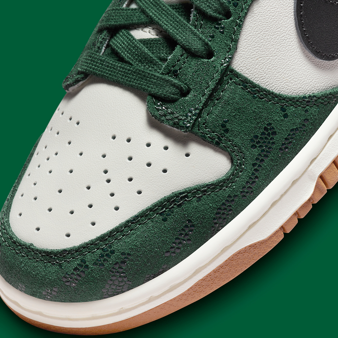 nike dunk low green snakeskin gum fq8893 397 8