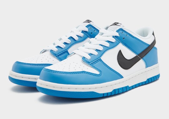 nike dunk low gs photo blue black white 6