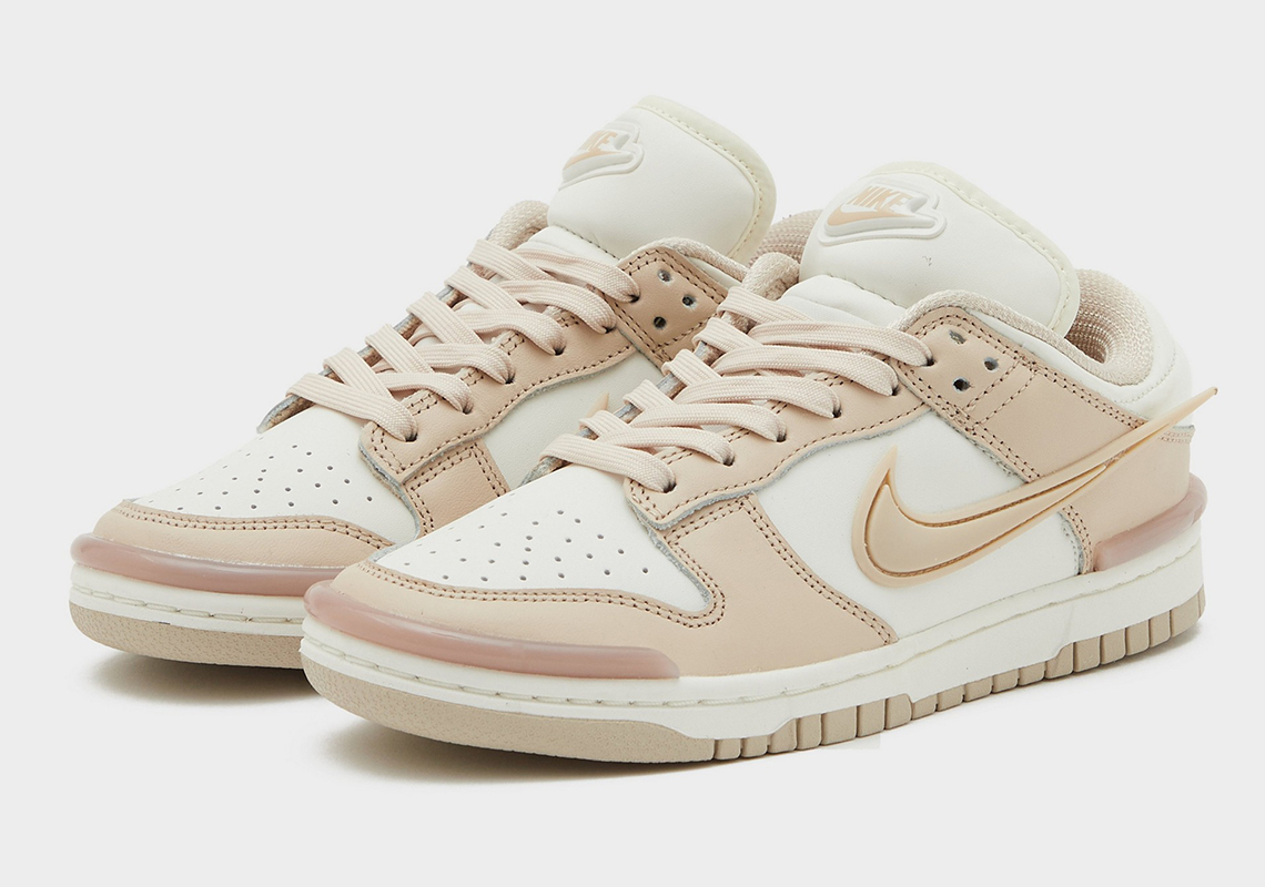 The Nike Dunk Low Twist Dresses Up In Tan And White
