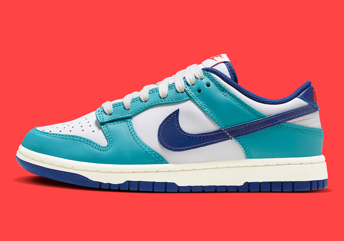 Varsity Lettering Appears On This Women's Nike Dunk Low "Mystic Blue"