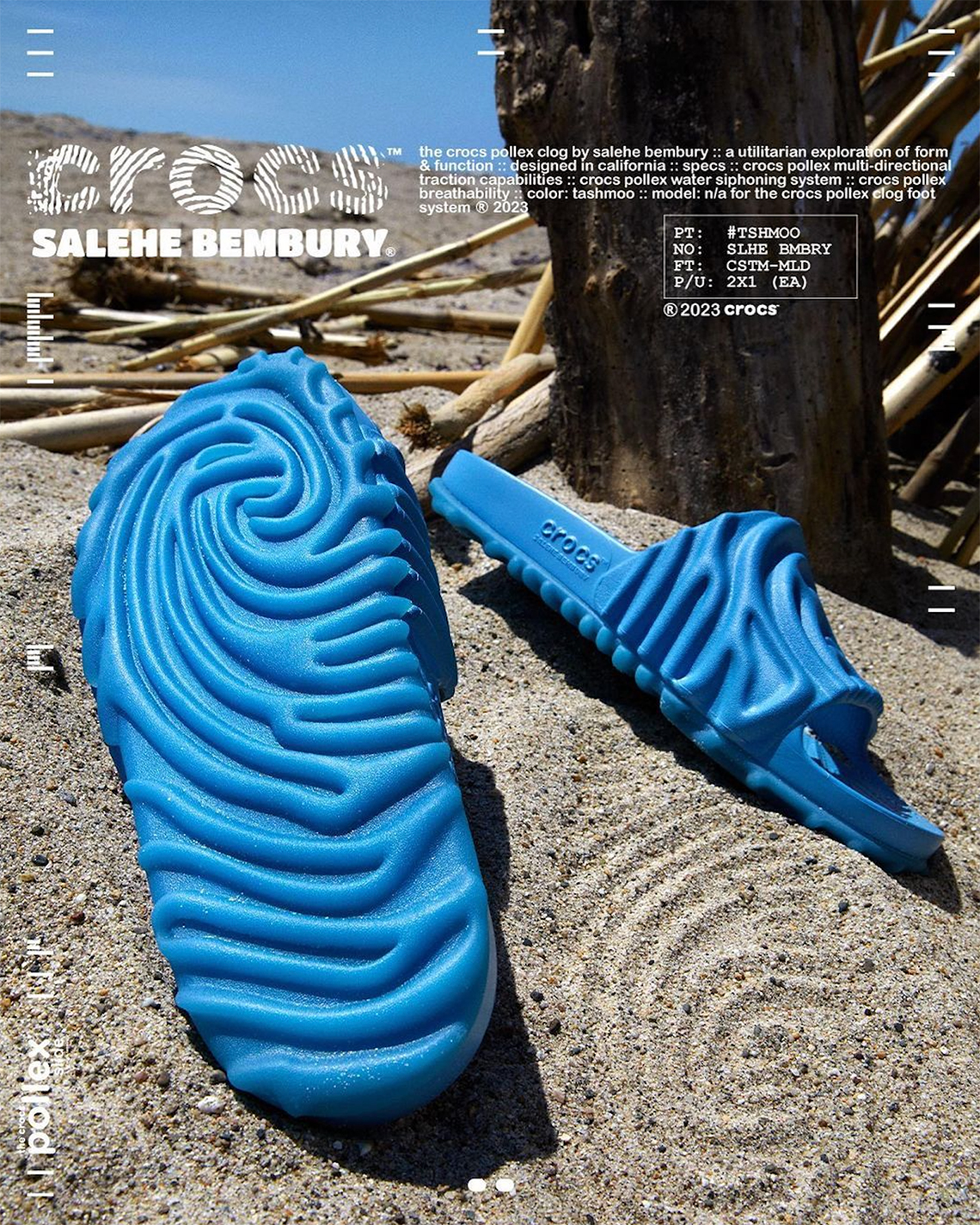 Salehe Bembury Crocs Pollex Slide Tashmoo Blue 3