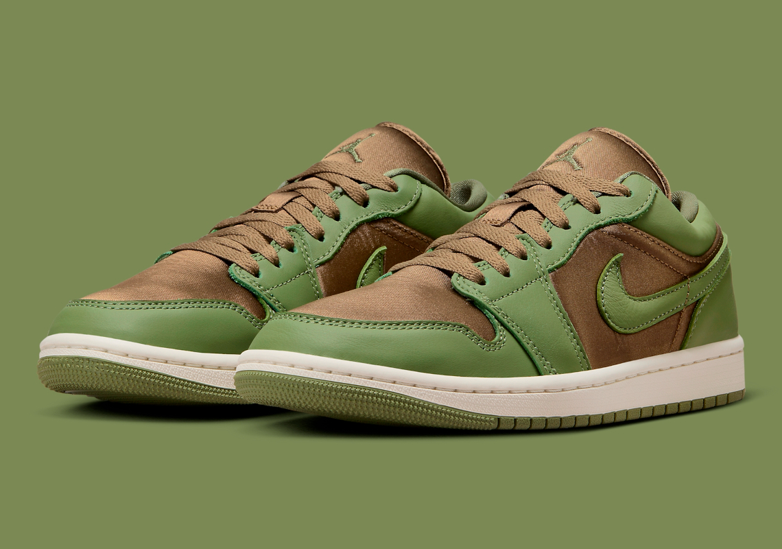 Olive Green And Brown Transition An Earth-Toned Palette To The Air Jordan 1 Low