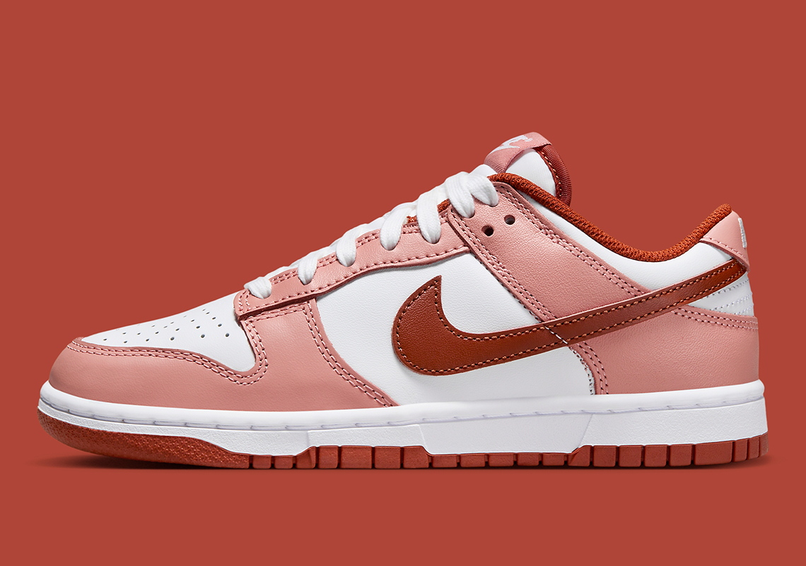 nike women w nike dunk low red stardust rugged orange white