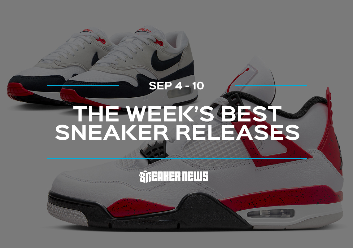 The AJ4 "Red Cement" And Nike Air Max 1 '86 "Obsidian" Headline This Week's Releases