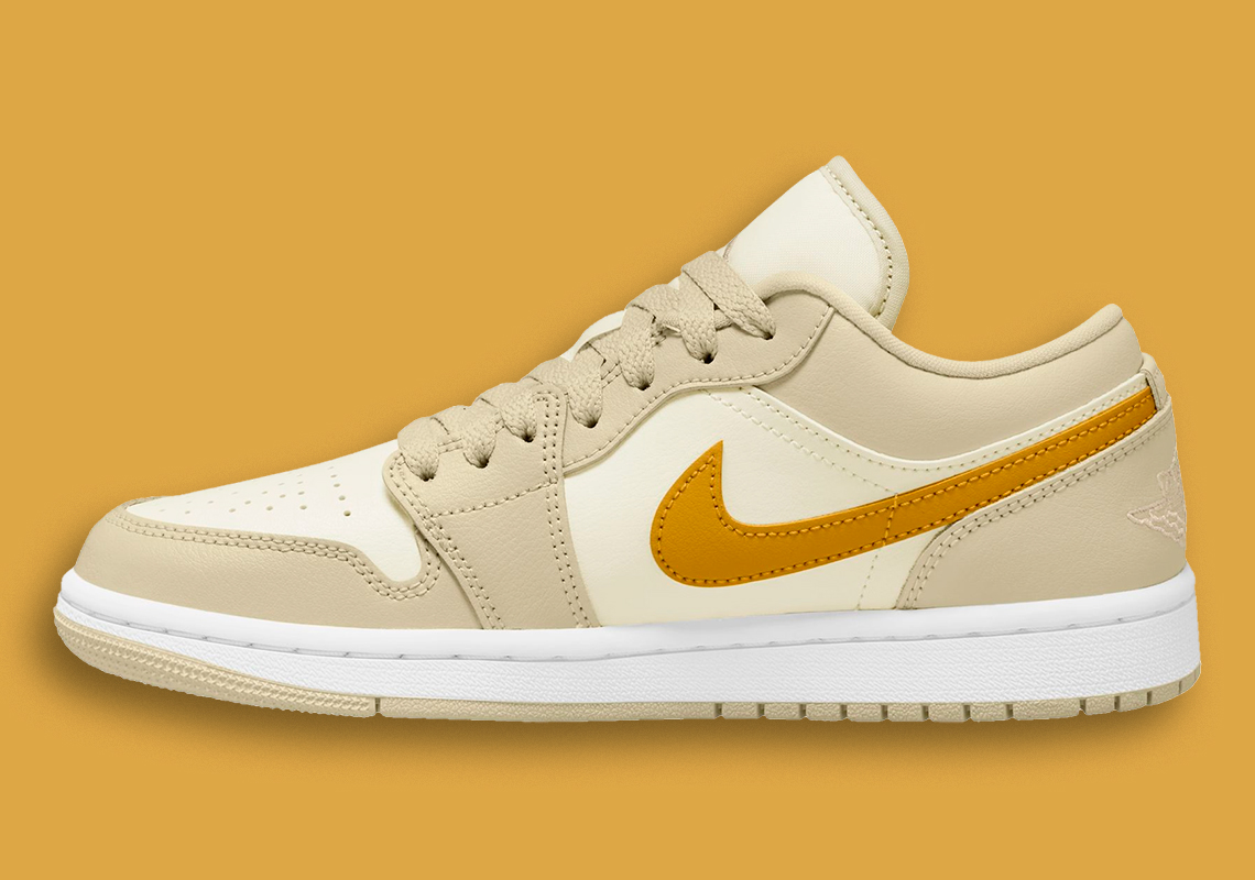 “Team Gold” Swooshes Land On This Women’s Air Jordan 1 Low