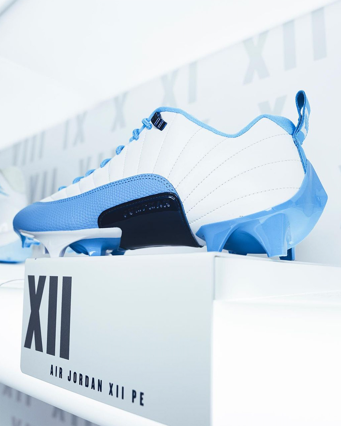 Air Jordan 12 Unc Tar Heels Football Pe Cleats 6