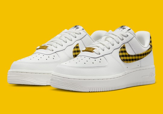 Yellow And Black Gingham Plaid Anchors The Nike Air Force 1 Low