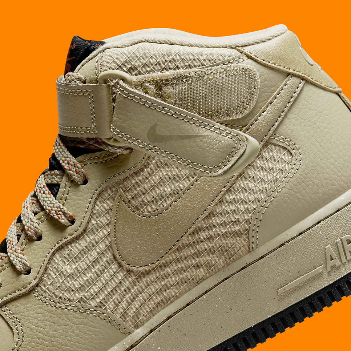 Nike Air Force 1 Mid Khaki Black Nylon Fb8881 200 2