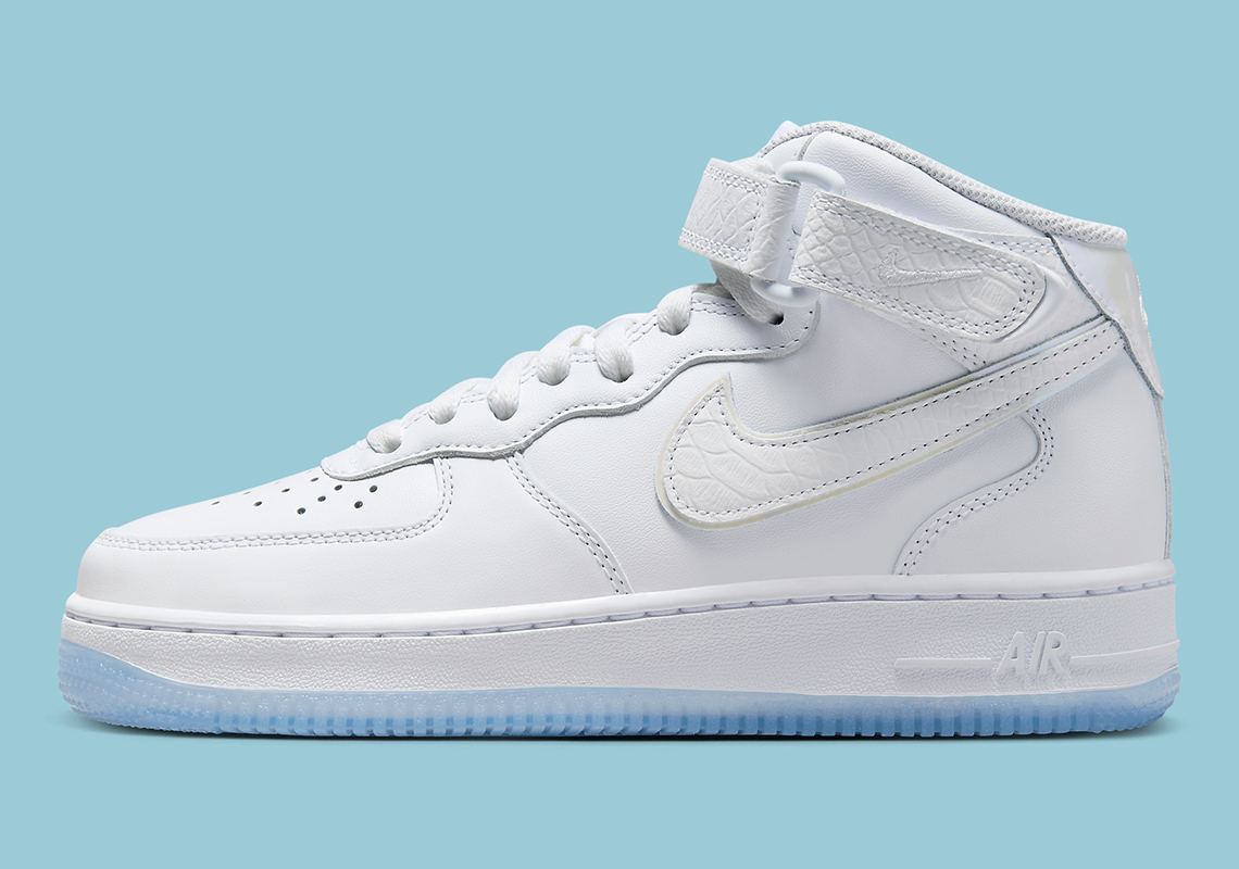 Nike Air Force 1 Mid White Crocskin Icy Soles Fn4274 100 2