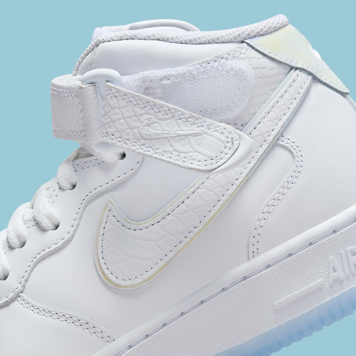 Nike Air Force 1 Mid White Crocskin Icy Soles Fn4274 100 3