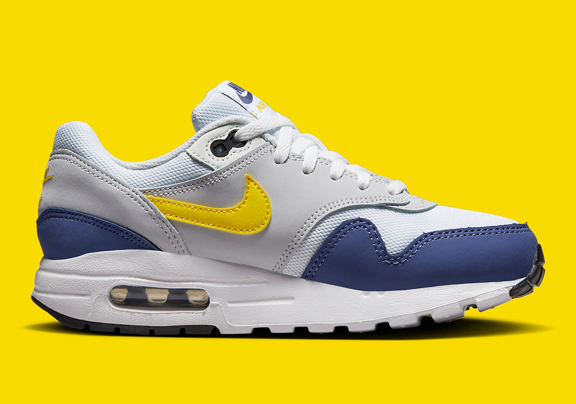 Nike Air Max 1 Gs White Yellow Blue Dz3307 107 7