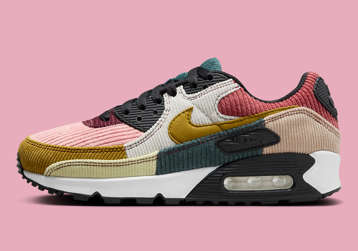 Nike Pink And Orange Air Max 90 Sneakers With Layered Design And