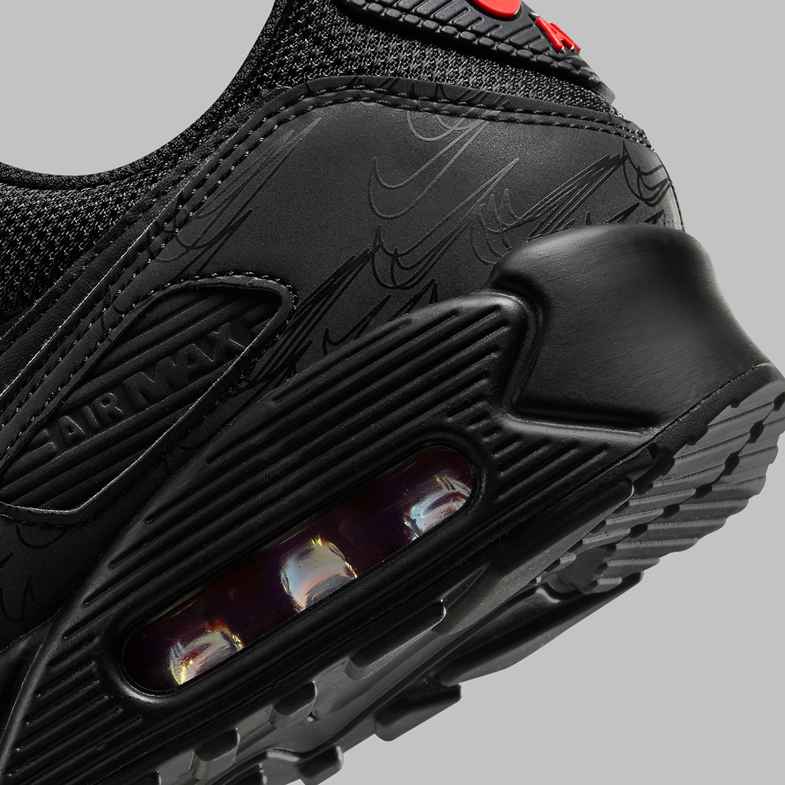 Nike Air Max 90 Reflective Black Varsity Red Dz4504 003 4