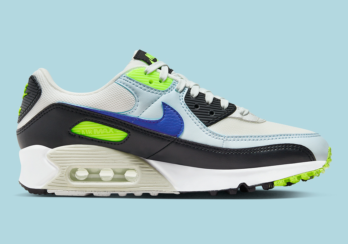 Nike Air Max 90 Womens Volt Soft Blue Black DH8010-102 | SneakerNews.com