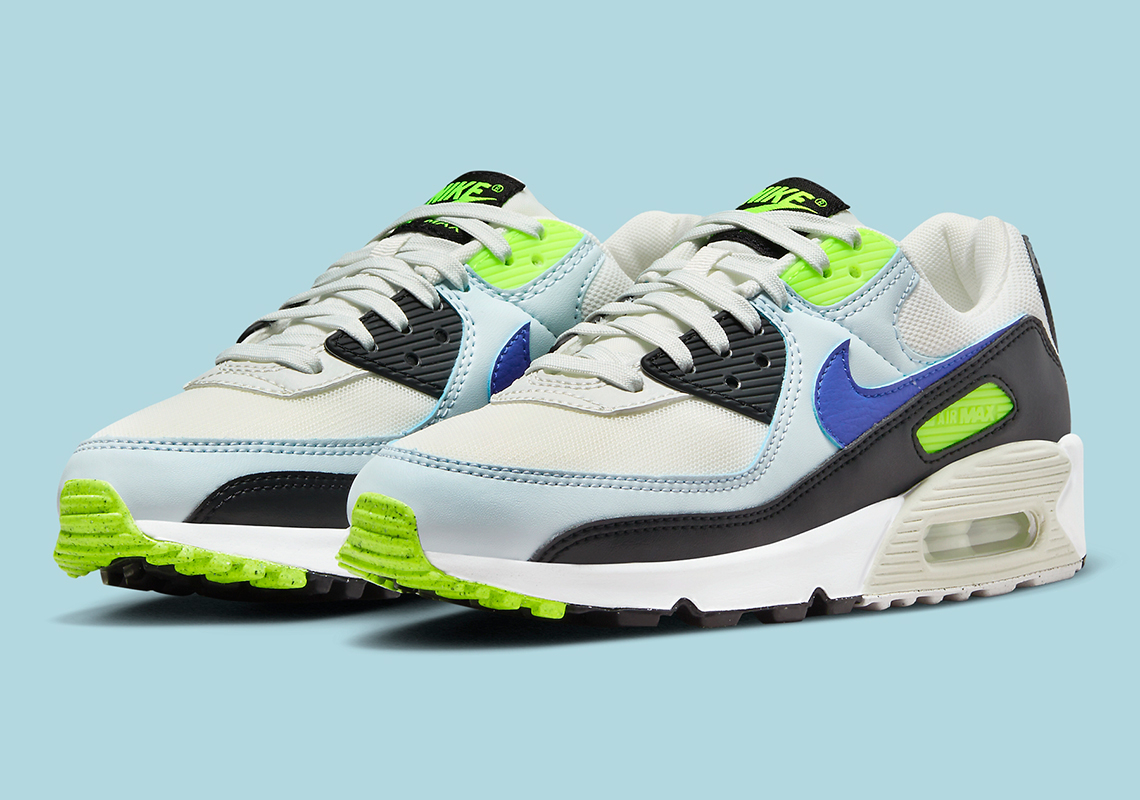 Nike Air Max 90 Womens Volt Soft Blue Black DH8010-102 | SneakerNews.com