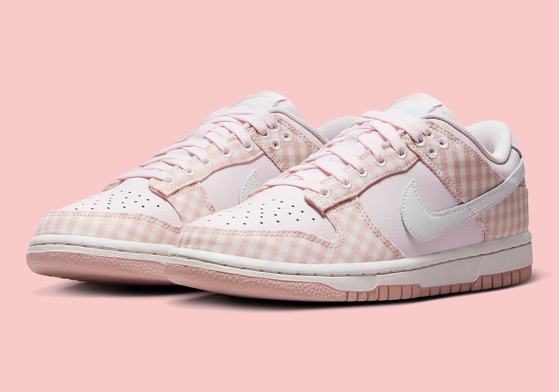 Pink Gingham Plaids Cure This Women's Nike Dunk Low