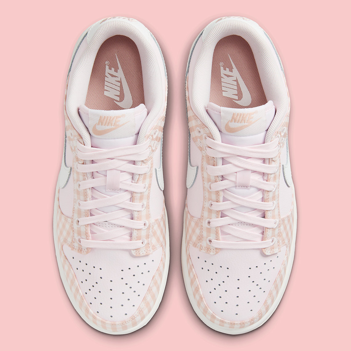 pink and white nike dunks sneakers clearance Pink Gingham Plaid Fb9881 600 4
