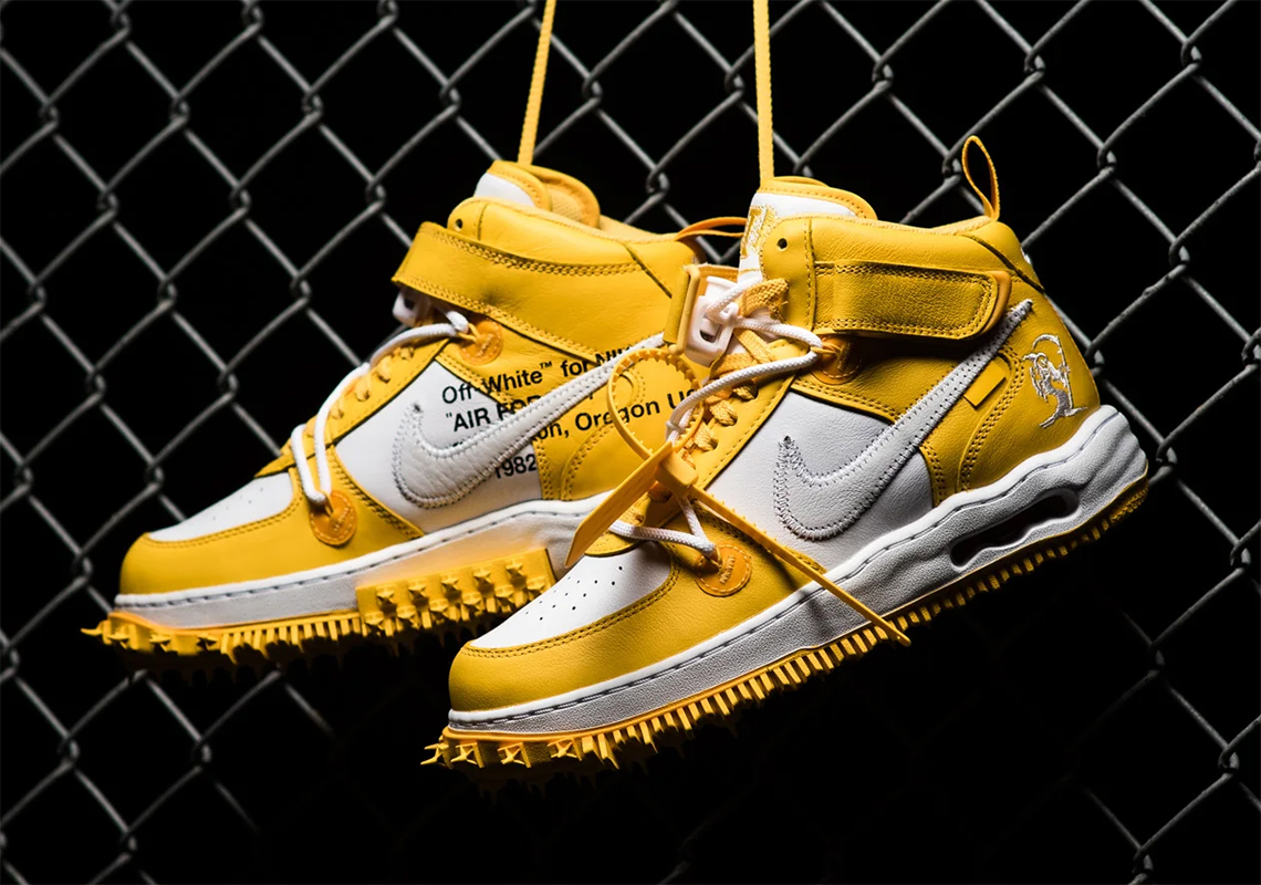 Off White Nike Air Force 1 Mid Yellow 1