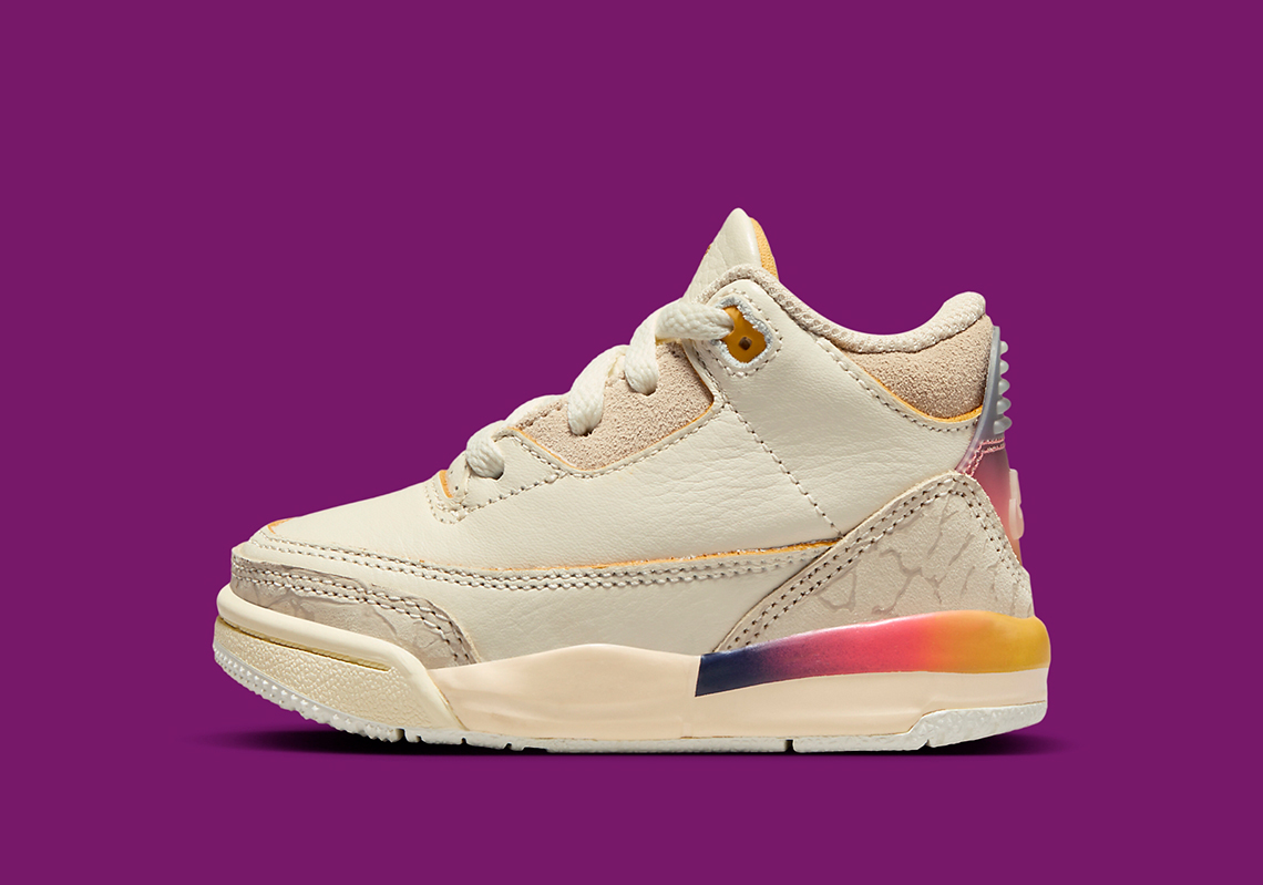 THE back-to-school pair: close-up on the J Balvin x Air Jordan 3 Medellín  Sunset.