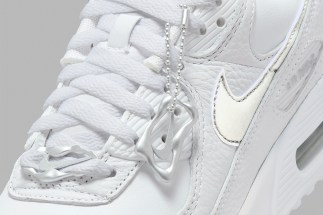 Nike leather Air Max 90 White Metallic Silver FV0949 100 0