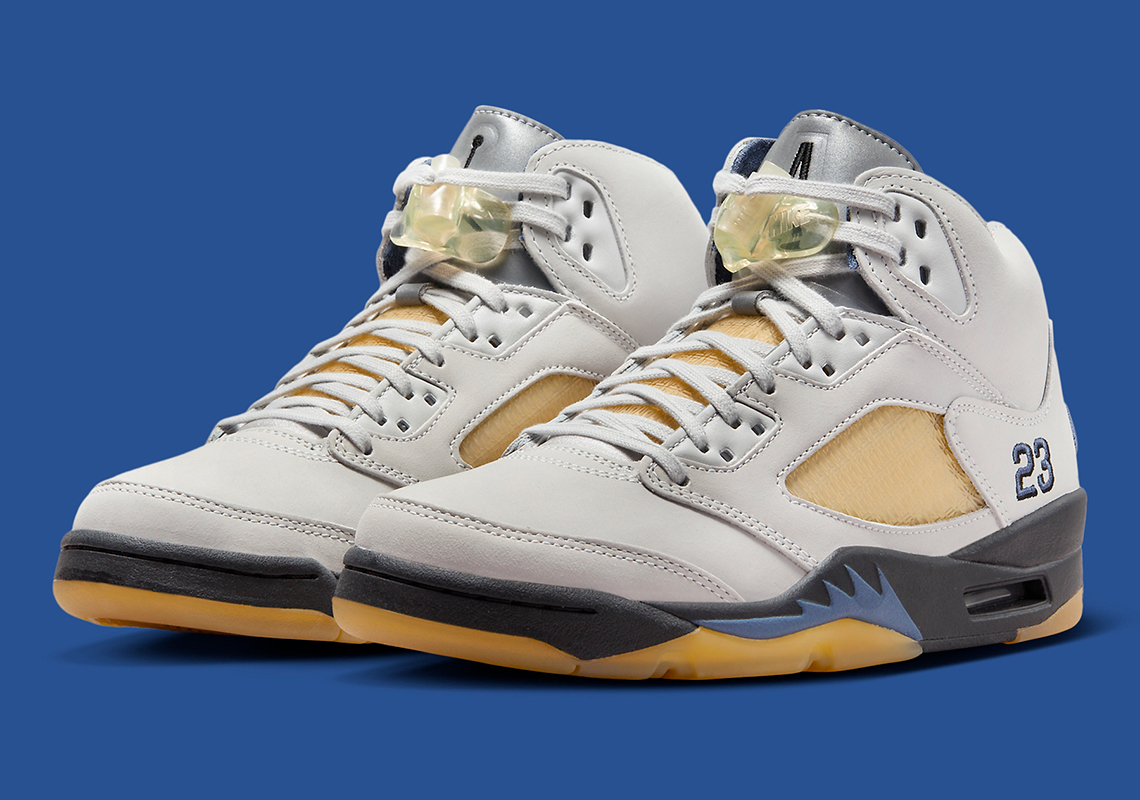 Jordan 5 white outlet blue and yellow