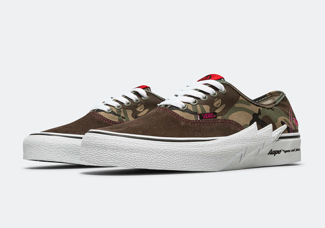 Aape Vans PYTHON Authentic Bolt Olive Camo Vn00bwccma 5